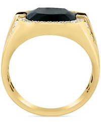 Effy Men's Onyx (12mm) & Diamond (7/8 ct. t.w.) Ring in 14k Gold