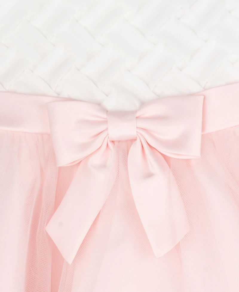 Rare Editions Baby Girl Two-Tone Basket Weave Social Dress