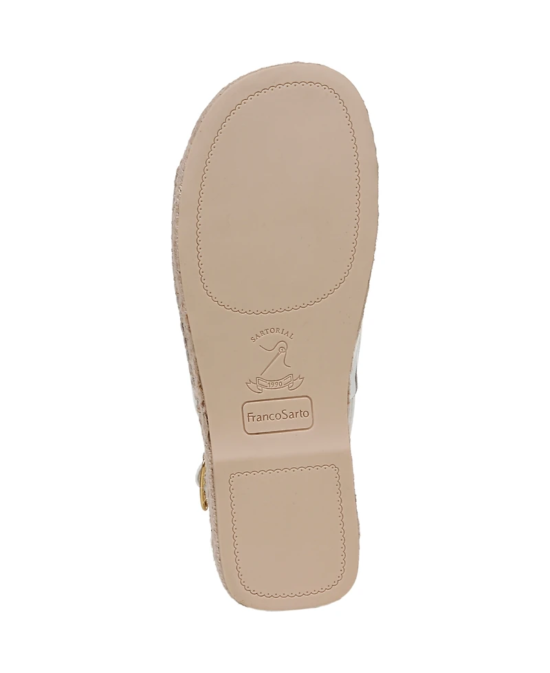 Franco Sarto Women's Rune Open Round Toe Slingback Espadrille Sandals
