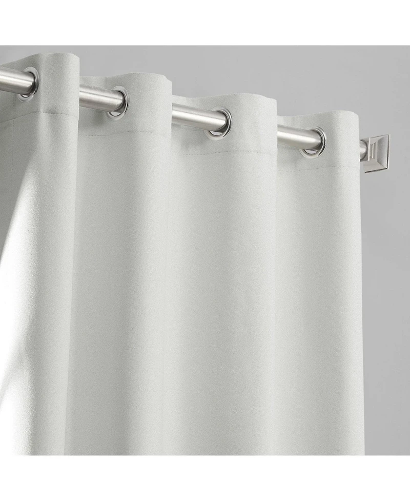 Half Price Drapes Starlight Off White Grommet Thermal Cross Linen Weave Blackout Curtain