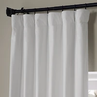Half Price Drapes Misty White Signature Plush Velvet Hotel Blackout Curtain