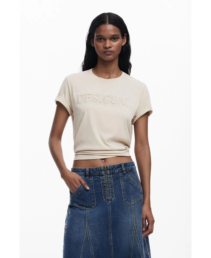 Desigual Women's Studded logo T-shirt