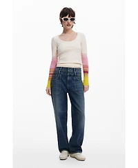 Desigual Women's T-shirt with printed sleeves