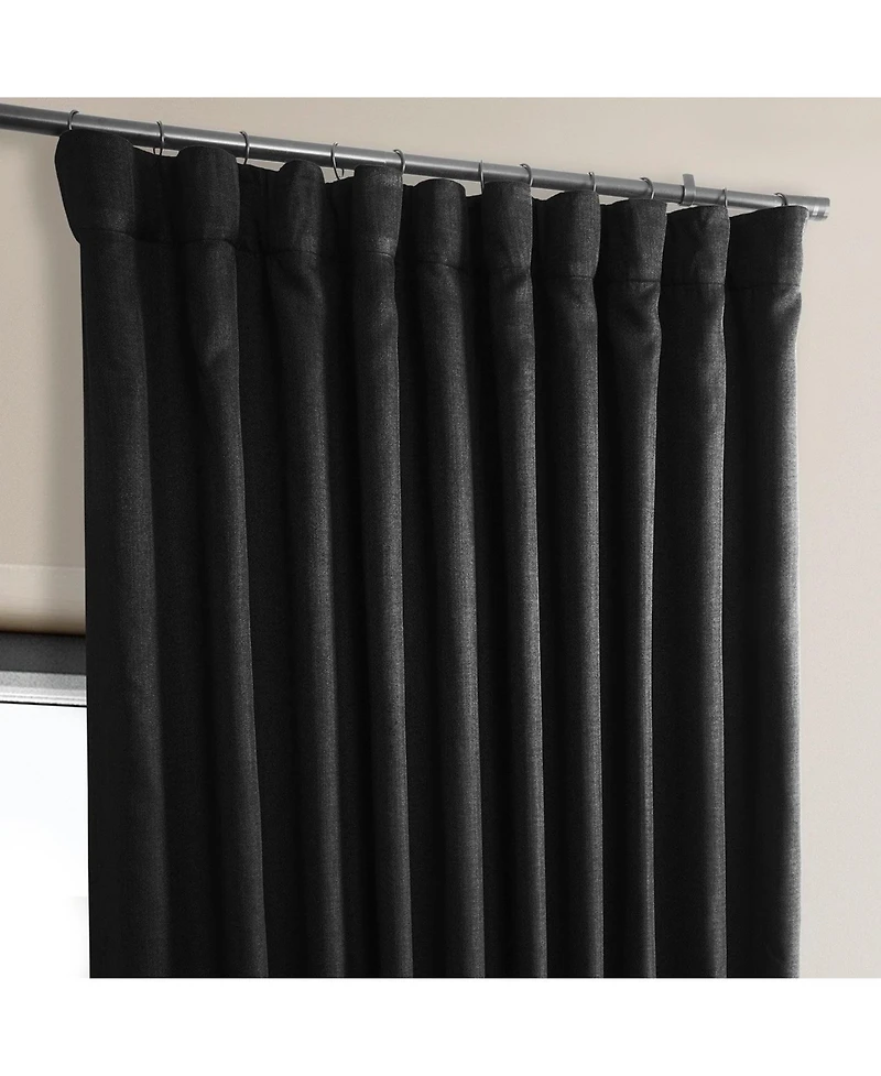 Half Price Drapes Extra Wide Textured Faux Linen Room Darkening Curtain