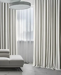 Half Price Drapes Misty White Extra Wide Signature Plush Velvet Hotel Blackout Curtain