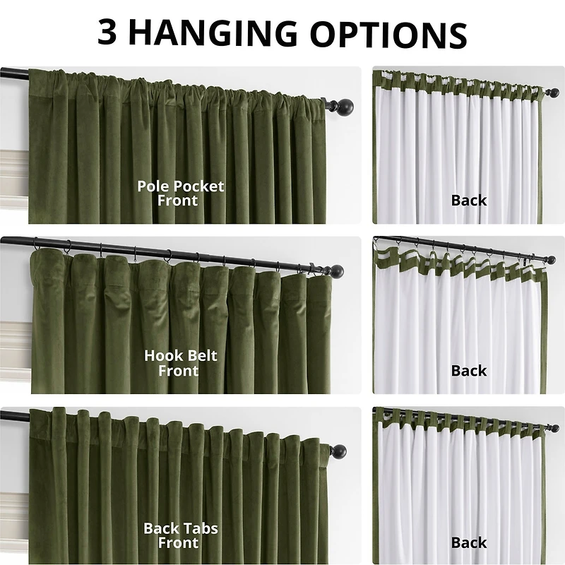 Half Price Drapes Hunter Green Signature Extra Wide Velvet Blackout Curtain