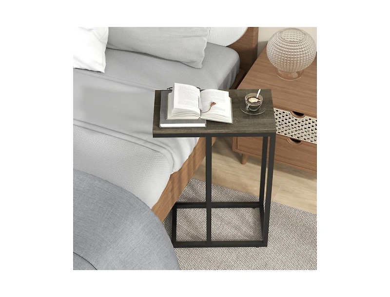 Slickblue C-Shaped Side Table Space-Saving and Modern Accent for Living Room