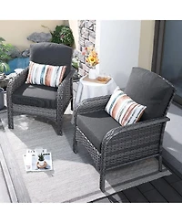 Xizzi 2 Pieces Patio Fruniture Set,Outdoor Wicker Chairs,Artificially Woven Rattan Chairs with Armrest Support Thickened Comfortable Cushion