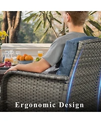 Xizzi 2 Pieces Patio Fruniture Set,Outdoor Wicker Chairs,Artificially Woven Rattan Chairs with Armrest Support Thickened Comfortable Cushion