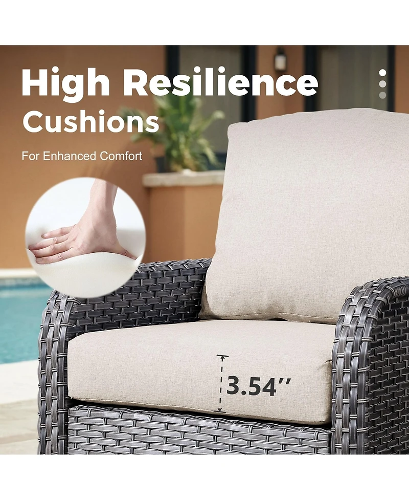 Xizzi 2 Pieces Patio Fruniture Set,Outdoor Wicker Chairs,Artificially Woven Rattan Chairs with Armrest Support Thickened Comfortable Cushion