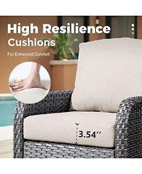 Xizzi 2 Pieces Patio Fruniture Set,Outdoor Wicker Chairs,Artificially Woven Rattan Chairs with Armrest Support Thickened Comfortable Cushion