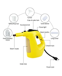 Handheld MultiPurpose Steam Cleaner with 17 Pieces, 350ml Large Capacity Steam Mop Continuous Fill water, Portable Chemical-Free Steamer for Home Use