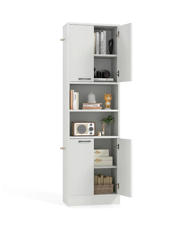 Kitchen Pantry Cabinet Tall Cupboard with Doors and Shelves
