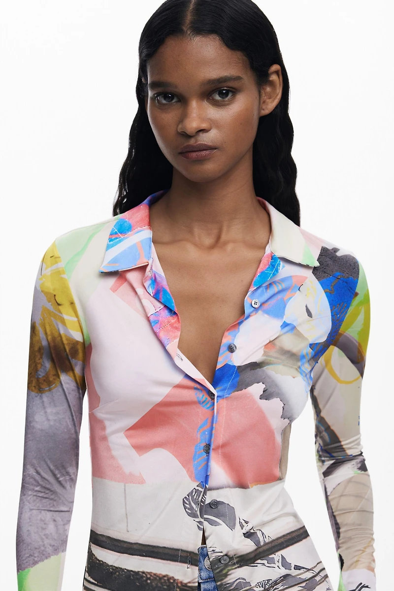 Desigual Women's Collage buttoned T-shirt