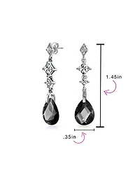 Bling Jewelry Briolette Faceted Teardrop Pear Shape Cubic Zirconia Cz Chandelier Earrings Sterling Silver