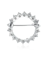 Bling Jewelry Classic Eternity Baguette Cut Cubic Zirconia Cz Clear Purple Scarf Round Circle Brooch Pin Gold or Silver Plated Brass