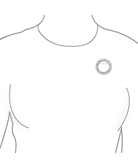 Bling Jewelry Purple Amethyst Cz Baguette Cut Eternity Circle Scarf Brooch Pin Silver Plated