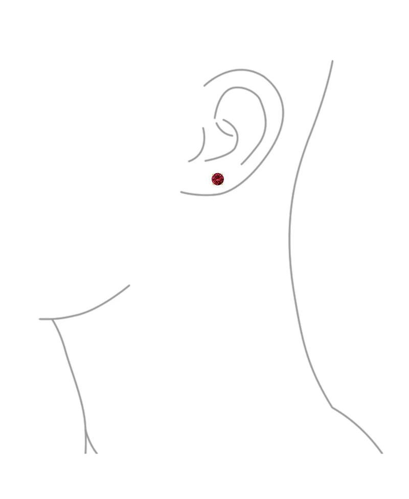 Bling Jewelry 1-2 Ct Round Cz Stud Earrings Pink, Red, Blue, Brown, Green, 14K Gold/Silver