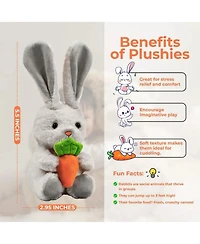 Sperric Easter Baby Plush Bunny Holding Carrot - Plush Bunny Sensory Easter Decorations Toy for Newborns and Infants Plushie Easter Toys