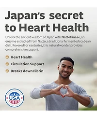 Nattokinase 2000 Fu (Non-gmo), Powerful Nattokinase Supplement Made from Naturally Fermented Soybeans for Heart Health Support, Healths Harmony, 180ct