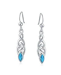 Bling Jewelry Bff Celtic Irish Love Knot Bezel Set Cubic Zirconia Fish Hook Dangle Earrings .925 Sterling Silver