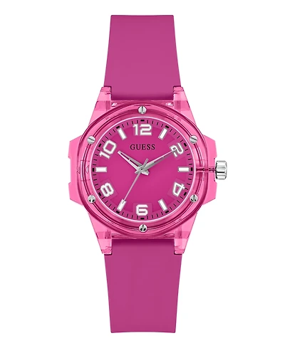 Guess Women's Analog Pink Silicone Watch, 34mm