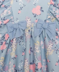 Disney Toddler and Little Girls Princess Flower Short Sleeve Dress