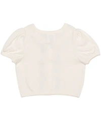 Disney Toddler and Little Girls Princess Roses Short Sleeve Sweater