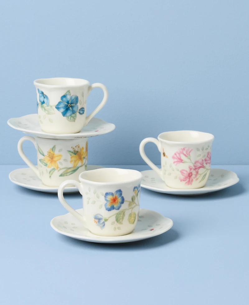 Lenox Butterfly Meadow Espresso Cup & Saucer, Set of 4
