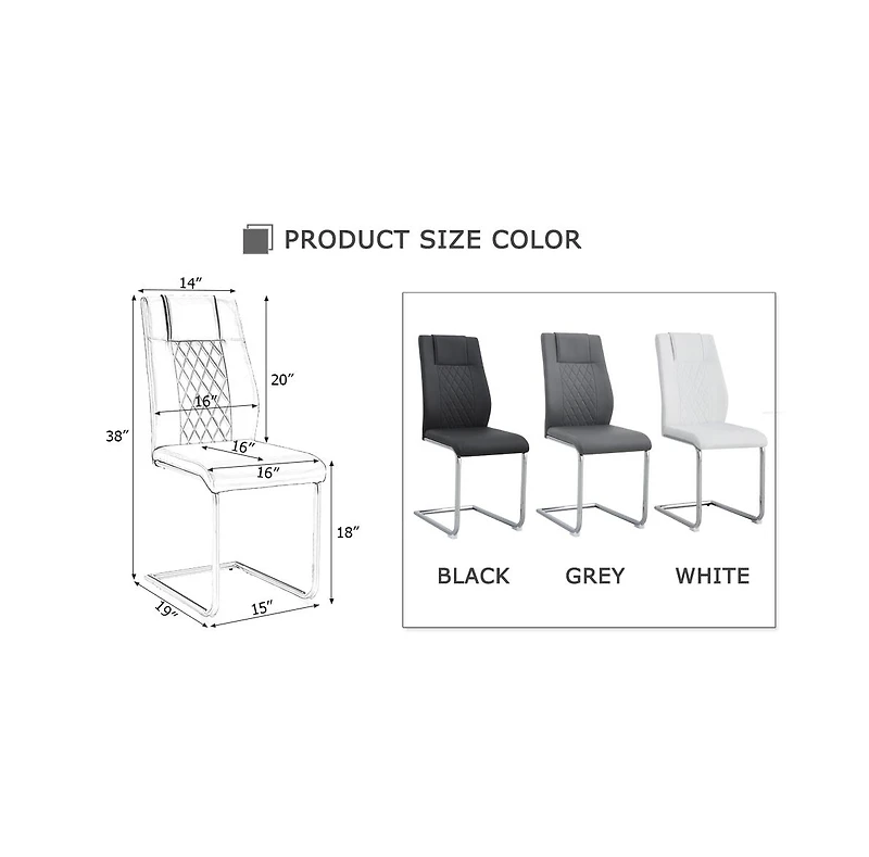 Streamdale Modern Faux Leather Dining Chairs (Set of 6)