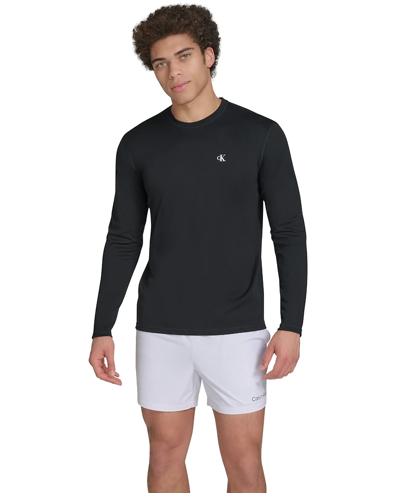 Calvin Klein Men's Monogram Long-Sleeve Swim Rash Guard