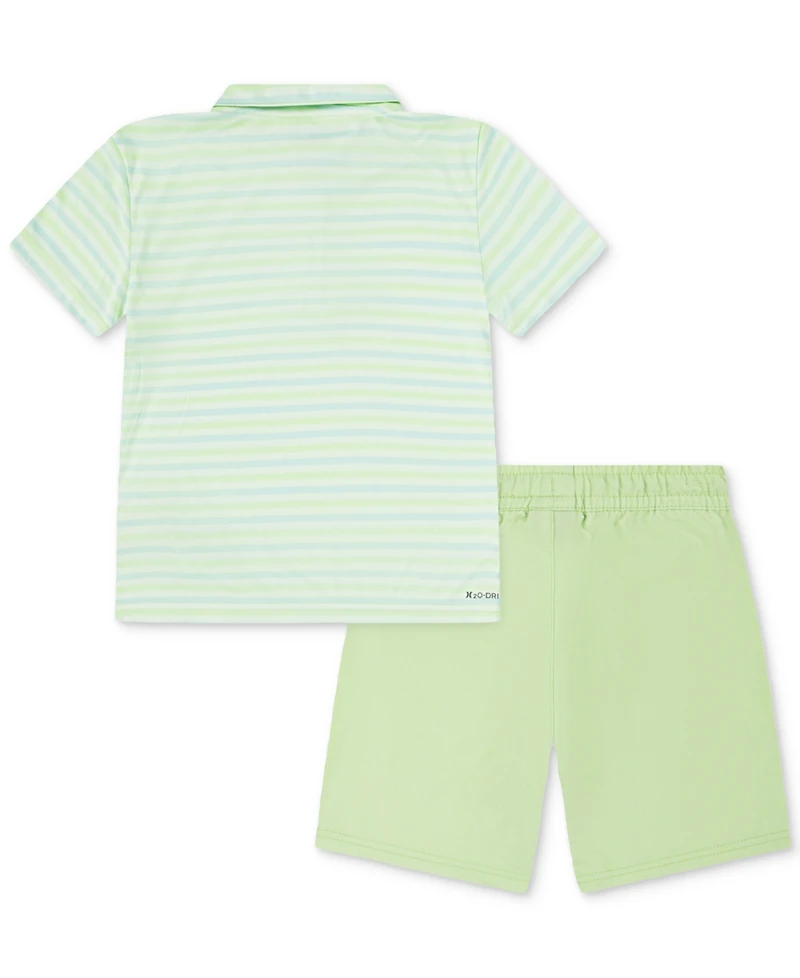 Hurley Little Boys H2O-dri Stripe Polo & Shorts Set