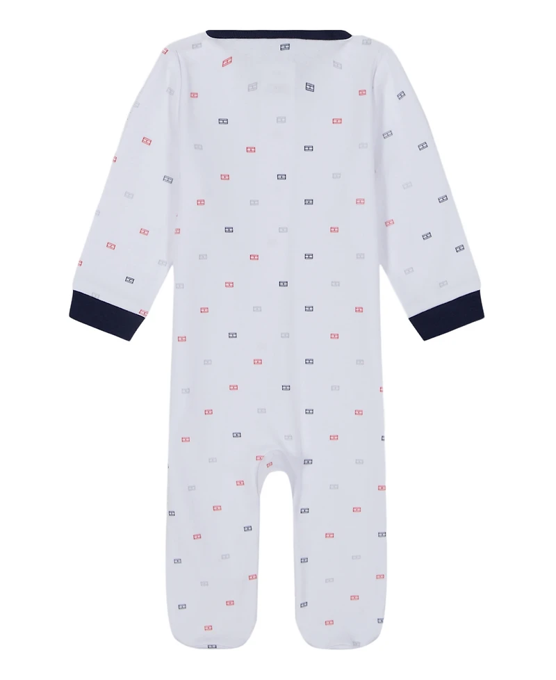 Tommy Hilfiger Baby Boys One Piece Logo Print Footed Coverall