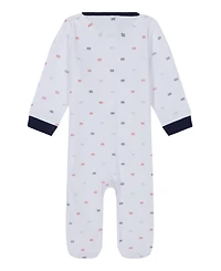 Tommy Hilfiger Baby Boys One Piece Logo Print Footed Coverall