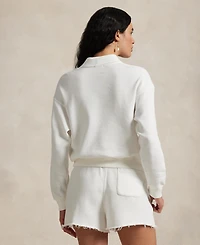Polo Ralph Lauren Women's Lightweight Fleece Long-Sleeve Polo Sweatshirt