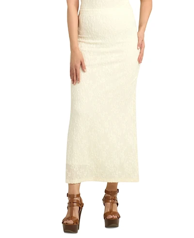 Bcx Juniors' Floral Jacquard Knit Bodycon Maxi Skirt