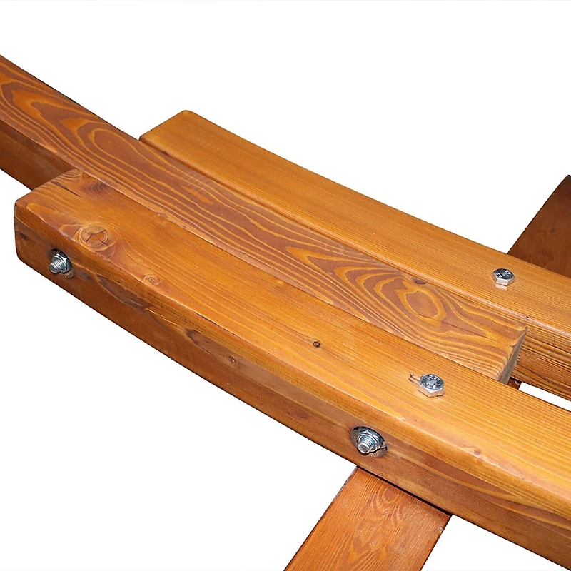 Heavy-Duty Two-Person Curved Larch Wood Hammock Stand Only