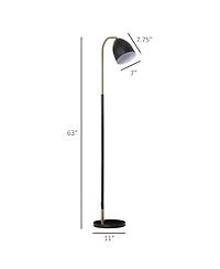 Homcom 63" Flexible Arc Shade Floor Reading Light for Living Room, /