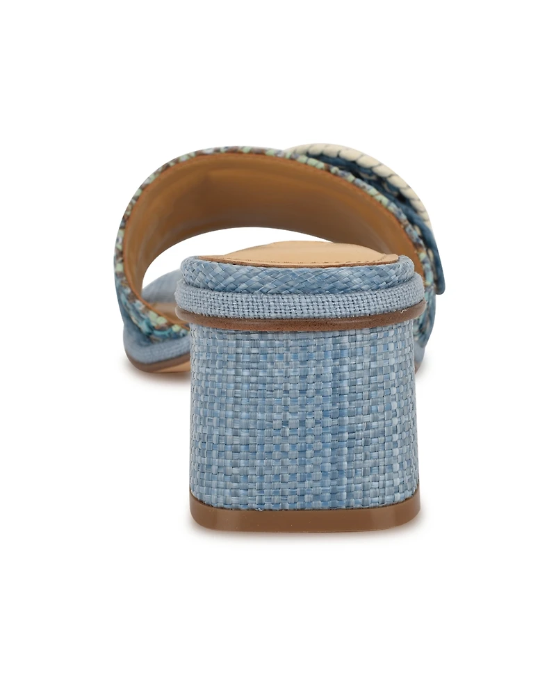 Nine West Women's Ending Woven Block Heel Sandals