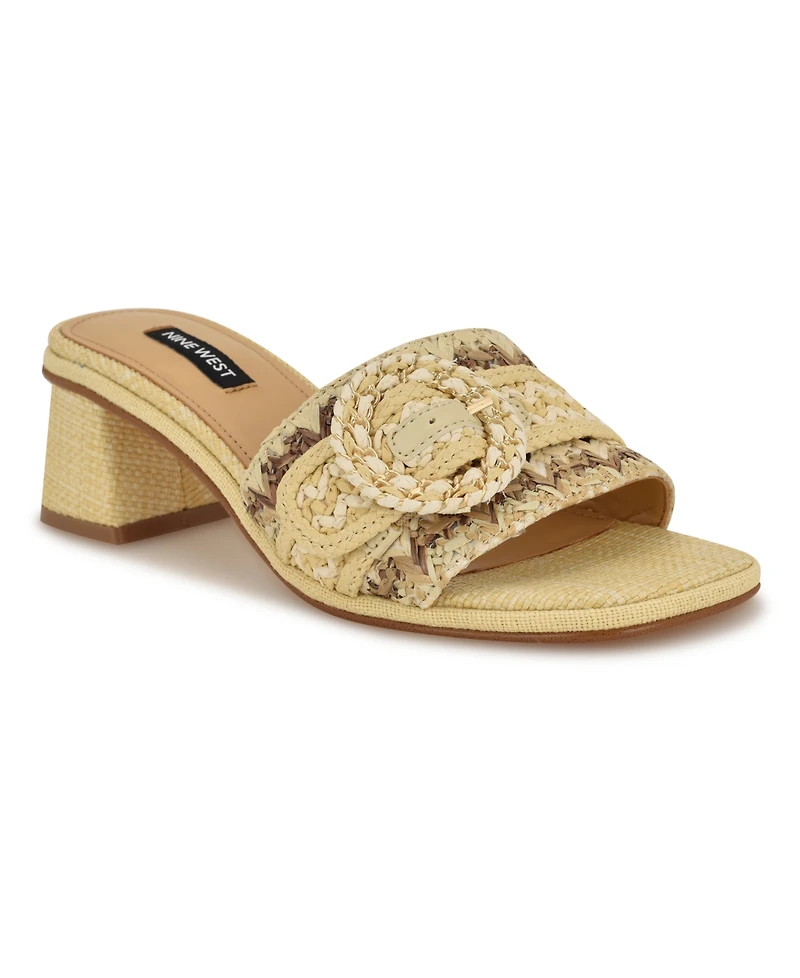 Nine West Women's Ending Woven Block Heel Sandals
