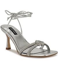 Nine West Women's Raqchel Embellished Lace Up Dress Sandals