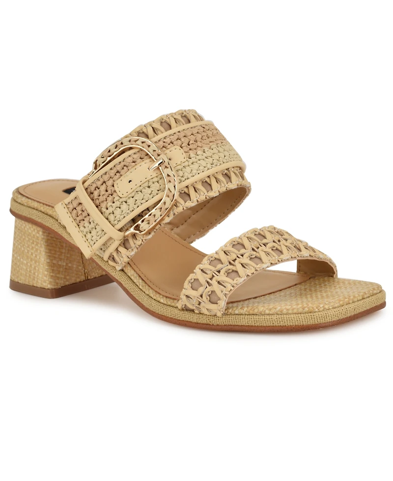 Nine West Women's Ebels Woven Block Heel Sandals