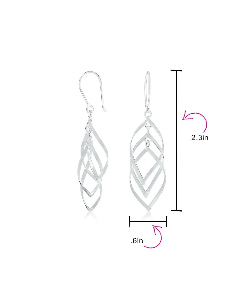 Bling Jewelry Trendy Swirl Wire Dangle Earrings Multi Teardrop Layer Sterling Silver
