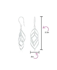 Bling Jewelry Trendy Swirl Wire Dangle Earrings Multi Teardrop Layer Sterling Silver