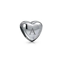 Bling Jewelry Initial Alphabet Bead Charm A-z Heart Sterling Silver European Bracelet