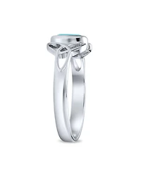 Bling Jewelry Delicate Oval Natural Stone Bff Sorority Sister Promise Trinity Celtic Knot Triquetra Ring Thin Band .925 Sterling Silver Rings