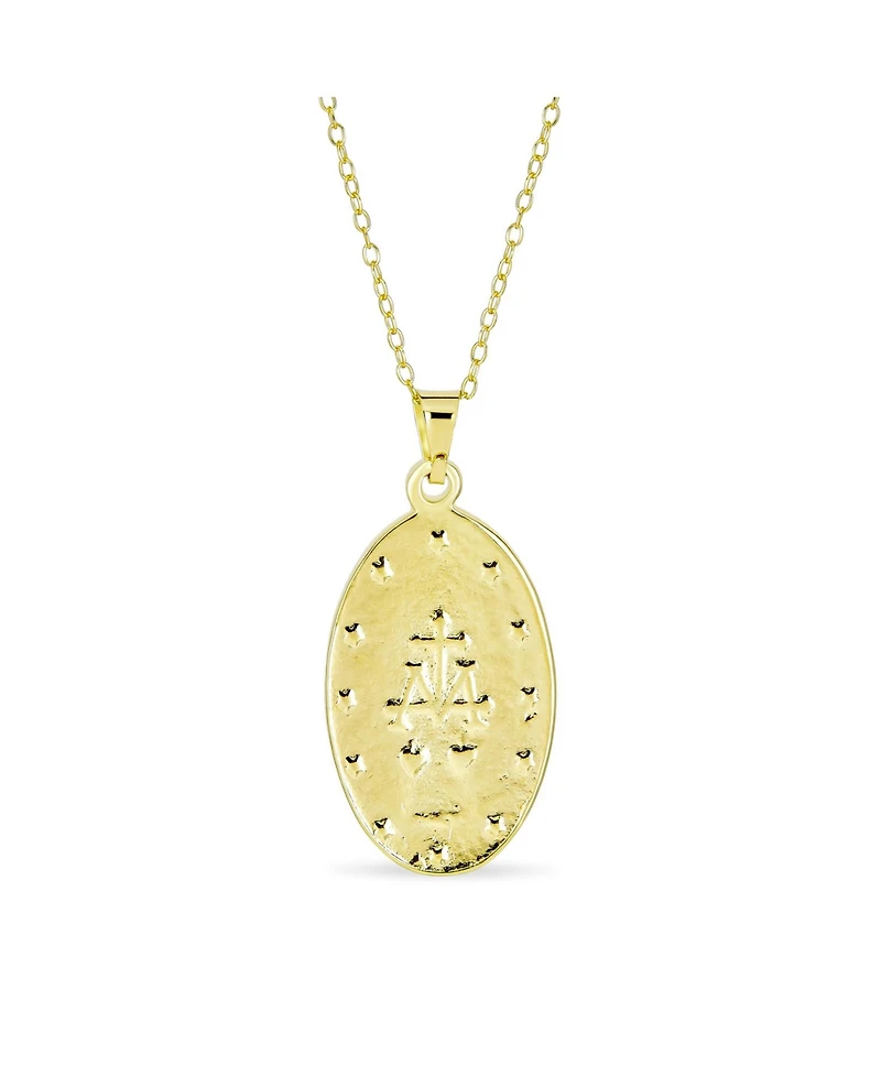 Bling Jewelry Our Lady Of Guadalupe Virgin Mary Pendant Necklace Gold Plated Brass Medallion