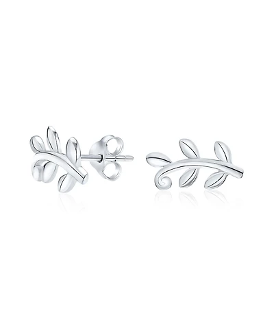 Bling Jewelry Delicate Bohemian Vine Laurel Leaf Nature Stud Earrings in Sterling Silver
