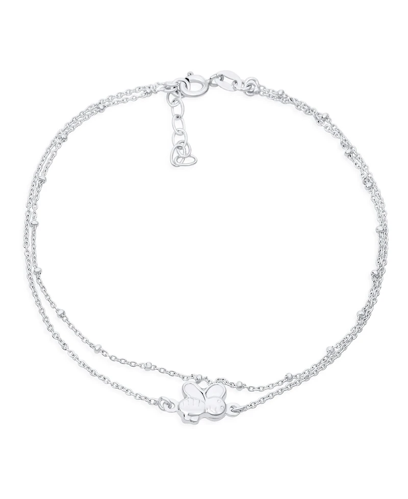 Bling Jewelry Queen Bumble Bee Charm Anklet Ankle Bracelet Sterling Silver 9-10 Inch