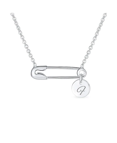 Bling Jewelry Script Alphabet A-z Solidarity Pendant Necklace Sterling Silver Safety Pin Design